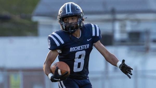 Rochester High School running back during a football game