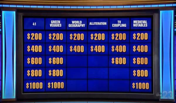 The "Jeopardy!" board